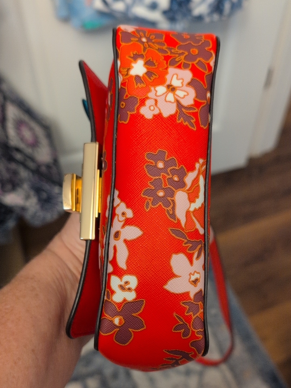 Michael Kors Tina Floral Saffiano Leather Mini Crossbody Bag - Picture 5 of 10